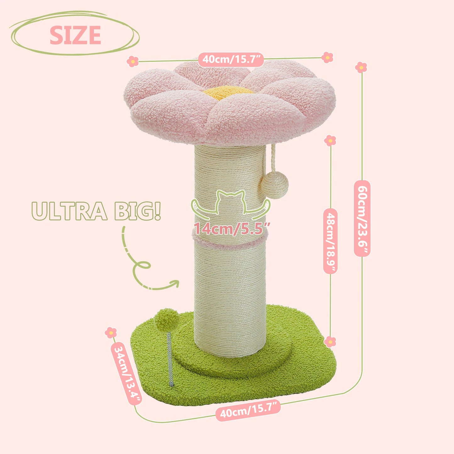 CleoCatra's Blooming Scratcher™ -  Flower Cat Tree with Extra Thick Sisal Post