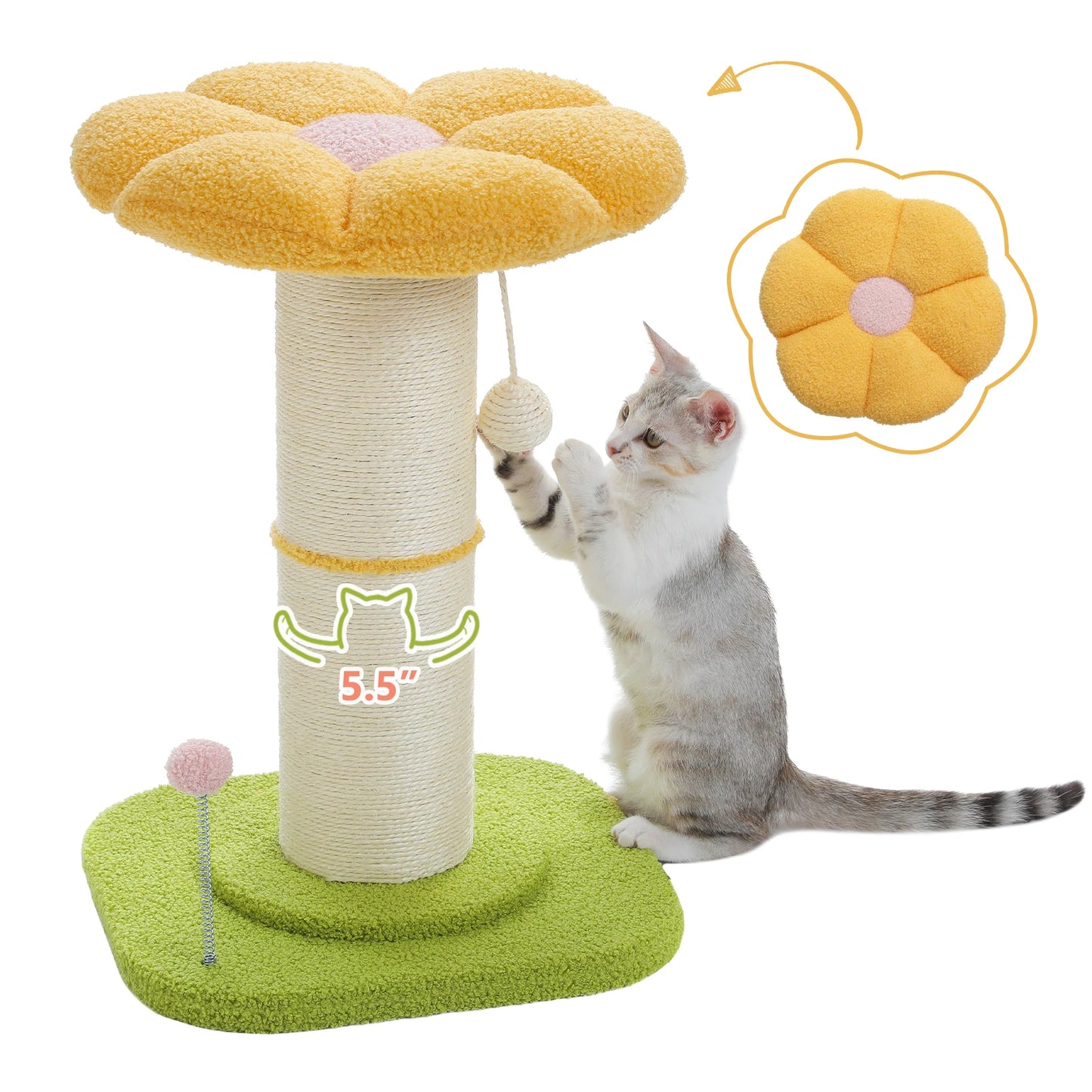 CleoCatra's Blooming Scratcher™ -  Flower Cat Tree with Extra Thick Sisal Post