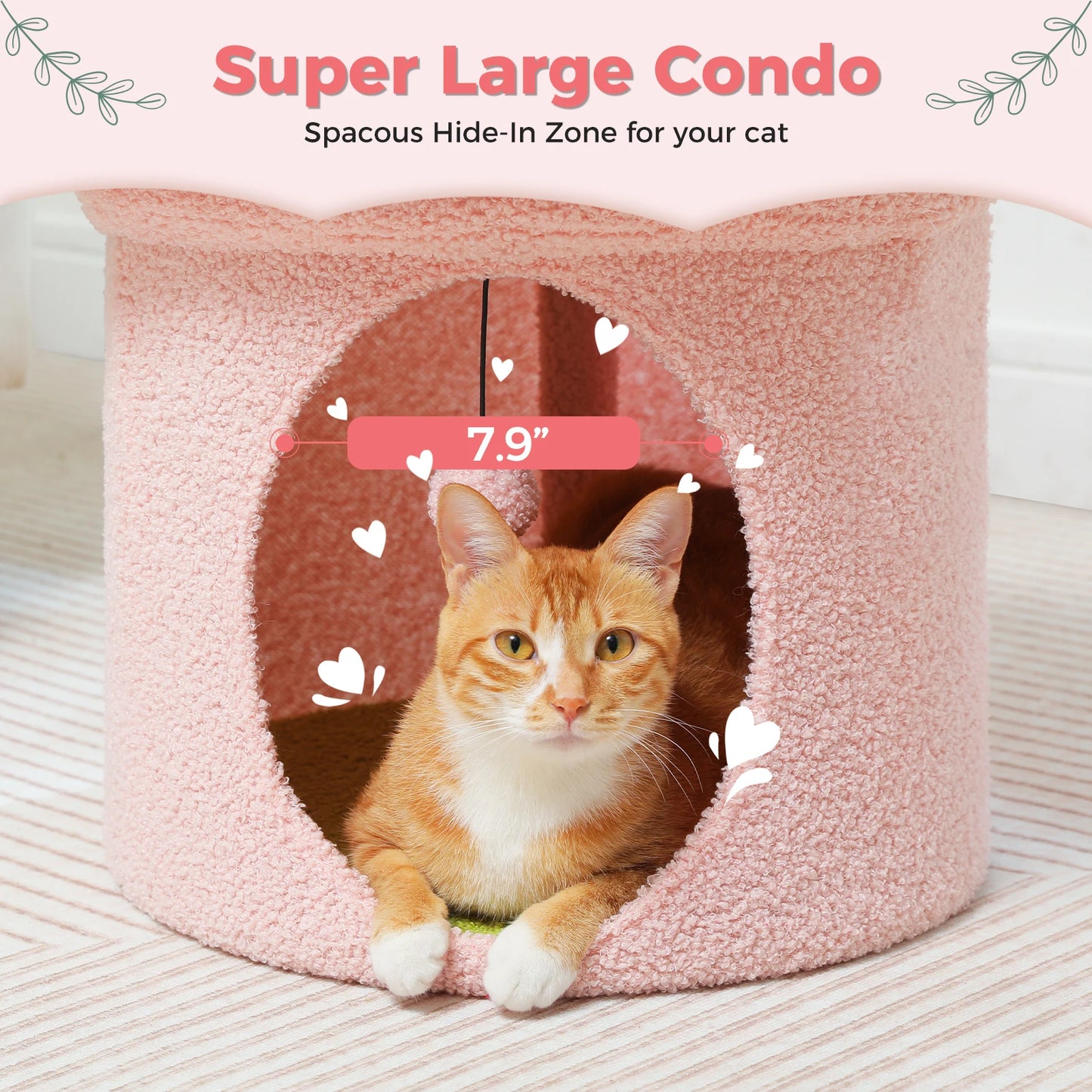 CleoCatra's Blossom Hideaway™  – Cozy flower cat cave with lounge bed