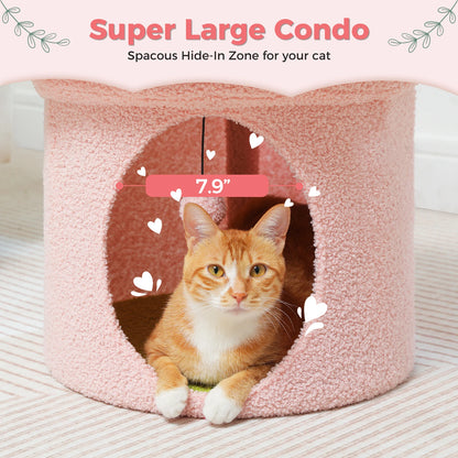 CleoCatra's Blossom Hideaway™  – Cozy flower cat cave with lounge bed