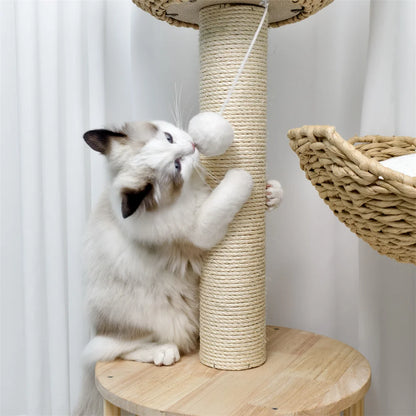 CleoCatra Boho™ – Minimalist Cat Tree Design with Organic Wicker & Sisal