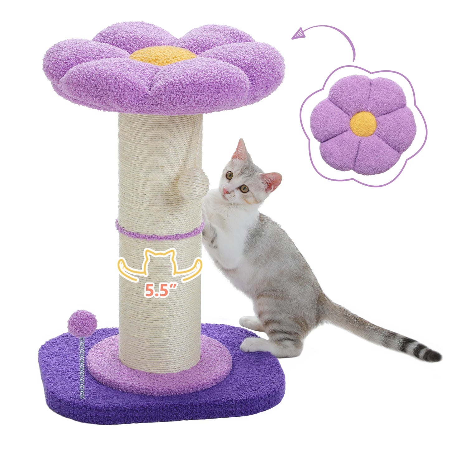CleoCatra's Blooming Scratcher™ -  Flower Cat Tree with Extra Thick Sisal Post