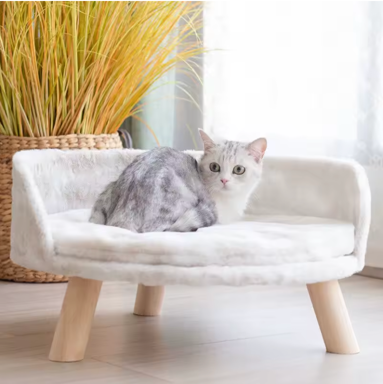 The Cleo Lounge Chair™ - Warm Plush Chair with Wooden Legs