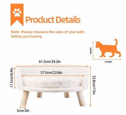 The Cleo Lounge Chair™ - Warm Plush Chair with Wooden Legs